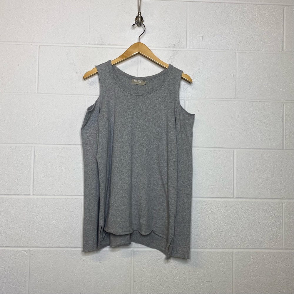 Nation Gray Cold Shoulder Long Sleeve Size Large